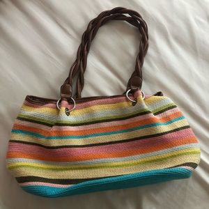 Colorful striped handbag
